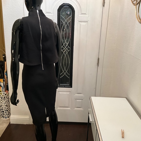 NWOT SEXY SLEEVELESS PENCIL STYLE DRESS W/ BELERO FLOW ATTACHED TOP L ♥️♥️♥️ - Picture 11 of 16